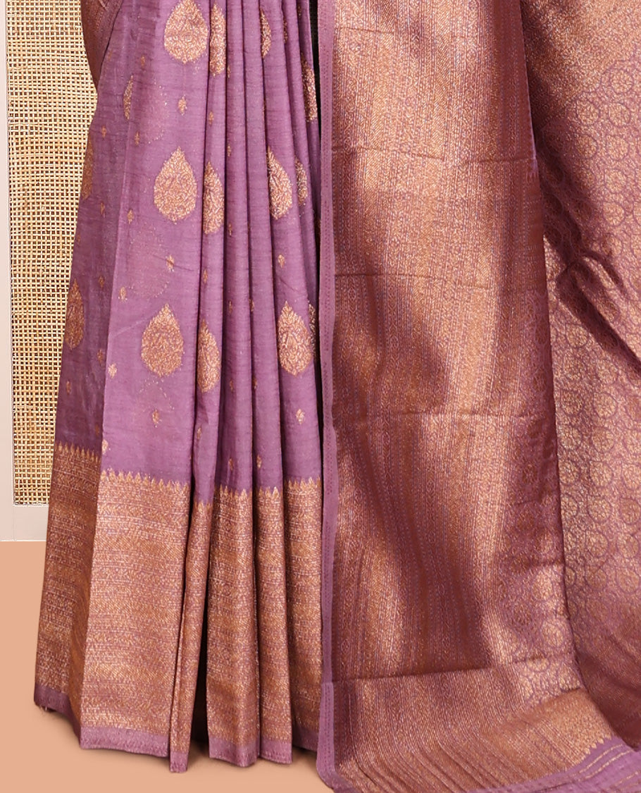 Light Purple Fancy Crepe Saree