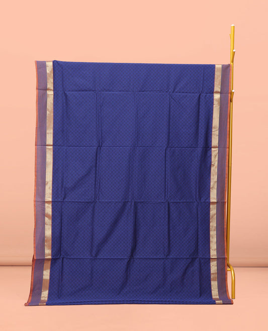 Blue Poly Cotton Saree