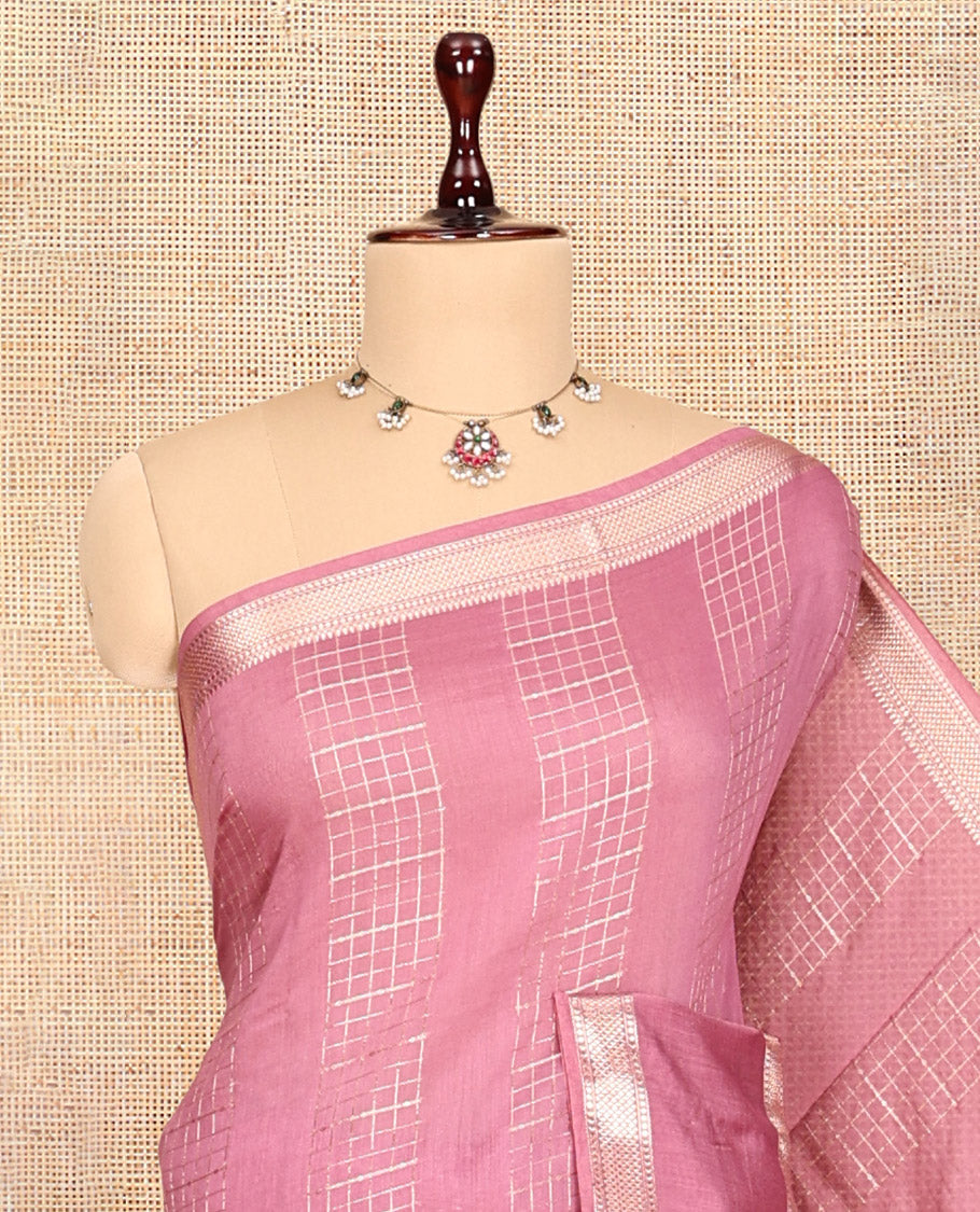 Rosewood Pink Assam Silk Saree
