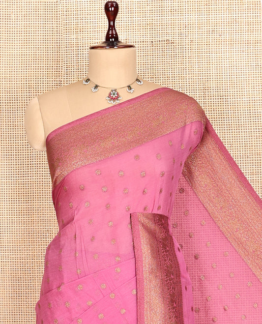 Pink Fancy Crepe Saree