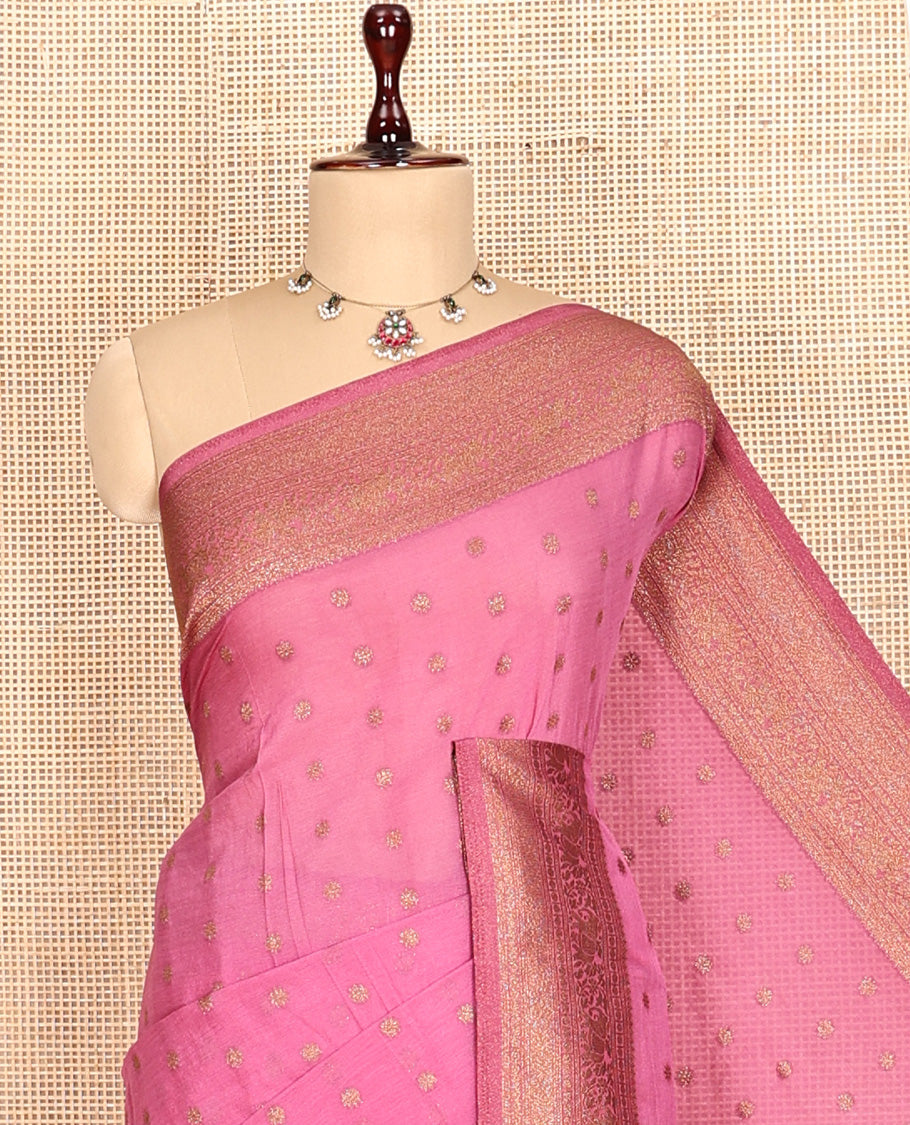 Pink Fancy Crepe Saree