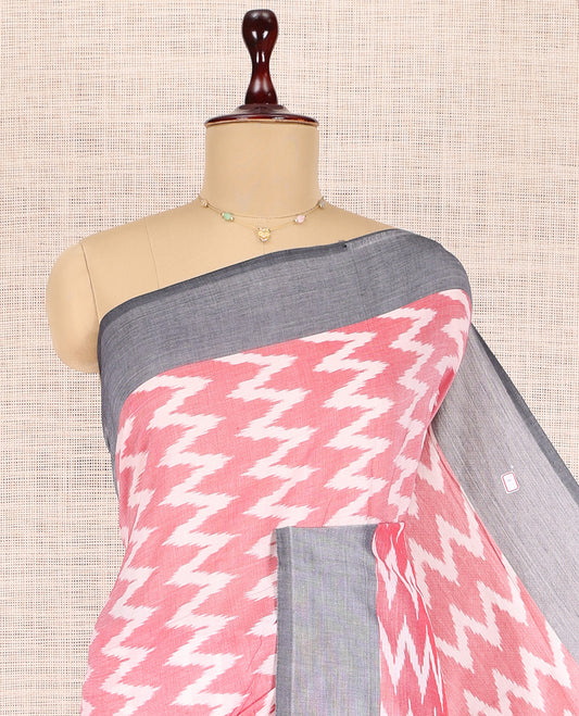 Pink Pochampally Ikat Cotton Saree