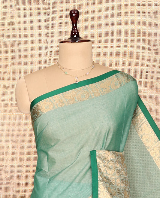 Green Plain Chettinad Cotton Saree