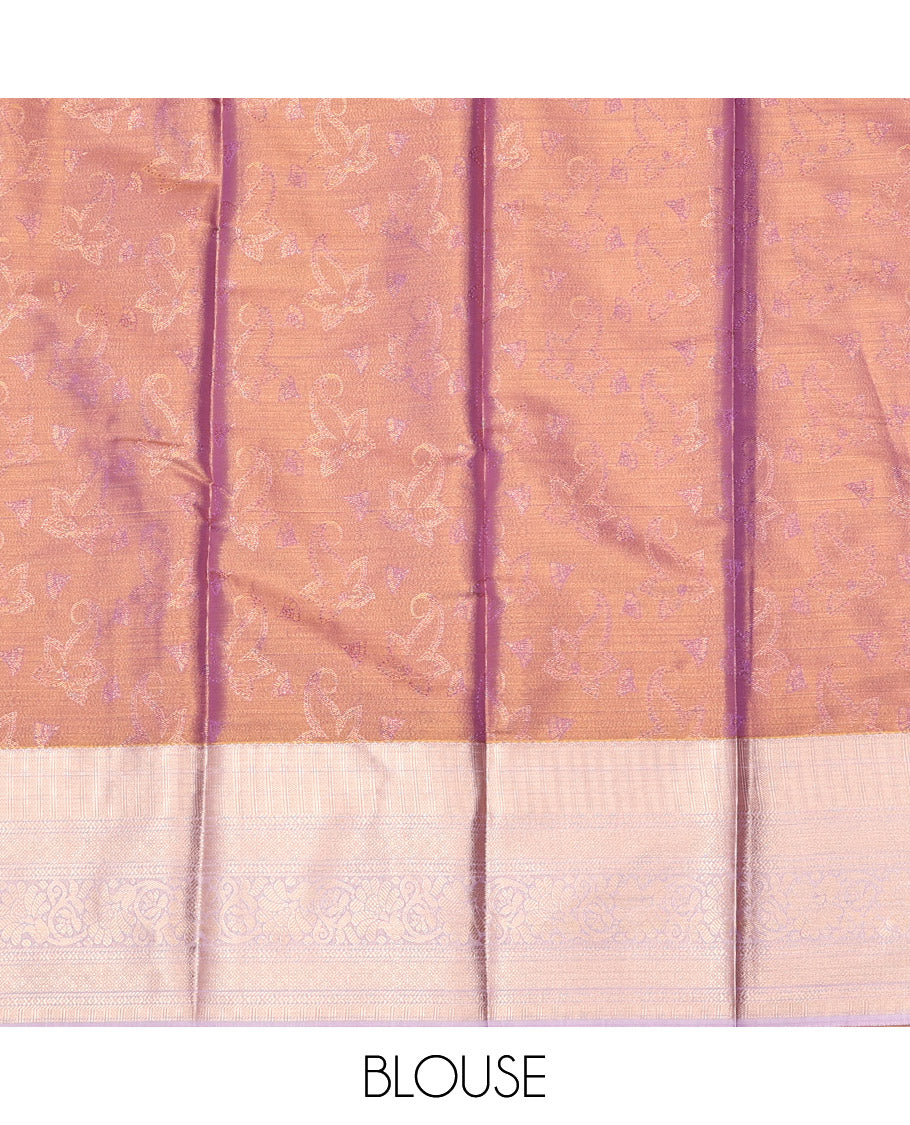 Brown Art Silk Half-Saree, Highlighted by Jacquard Design, Contrast Traditional Zari Border, and Paired with a Matching Blouse