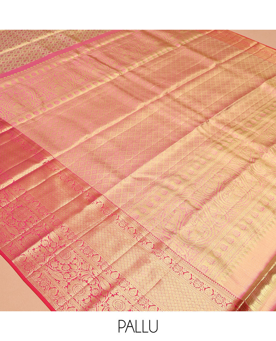 Pink Kanchipuram Tissue Silk Saree