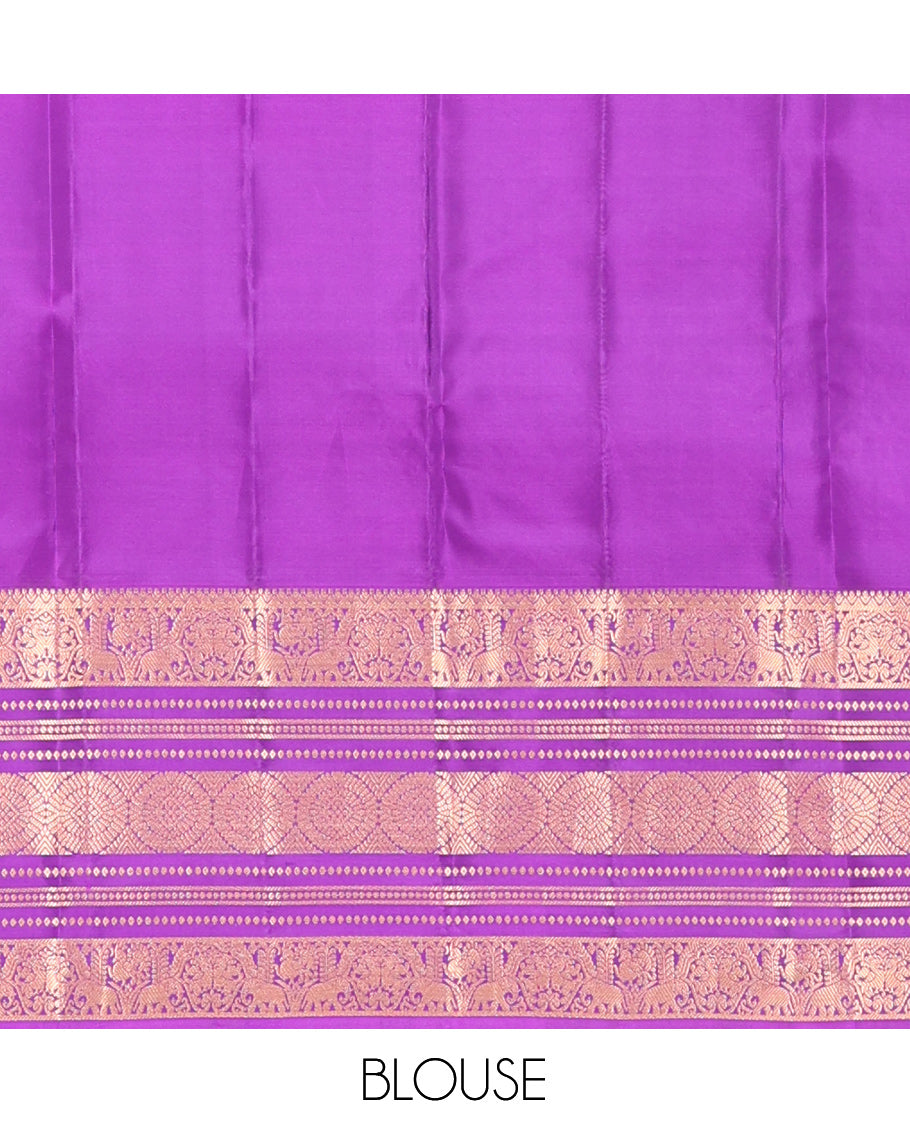 Green Zari Buttas Vasundhara Lite Silk Mix Saree, a Contrast Traditional Border, Contrast Blouse