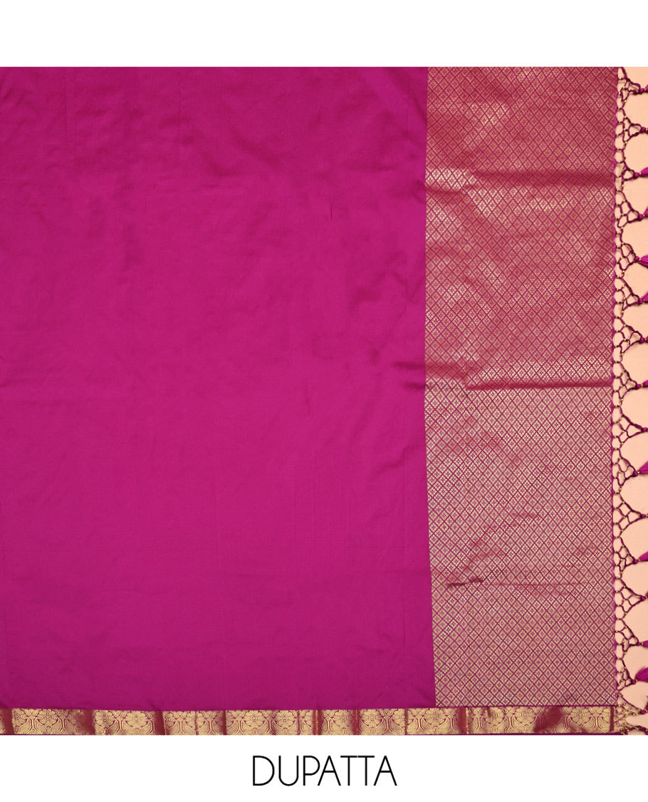 Green Art Silk Half-Saree