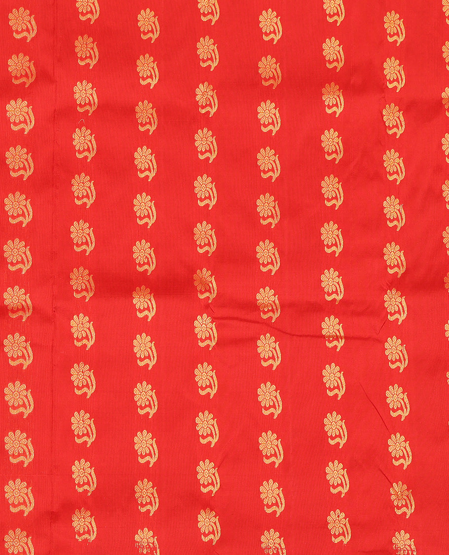 Red Pure Silk Navarathna Pavadai Material Set