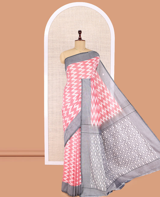Pink Pochampally Ikat Cotton Saree