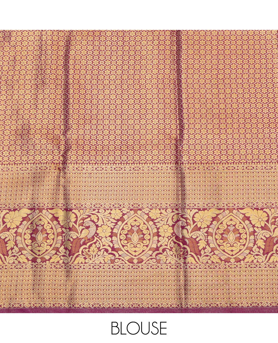 Pink Pure Silk Pavadai Material Set