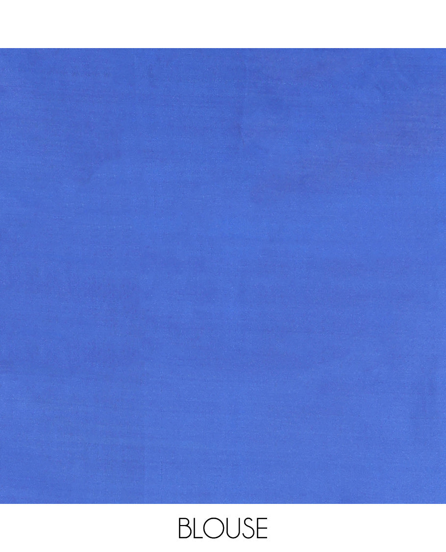 Blue Chevron Stripe Budget Silk Saree