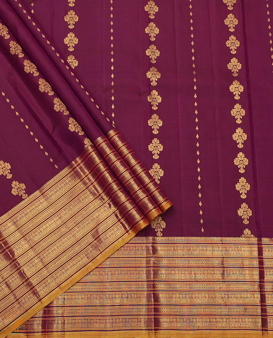 Purple Pure-Silk Half-Saree