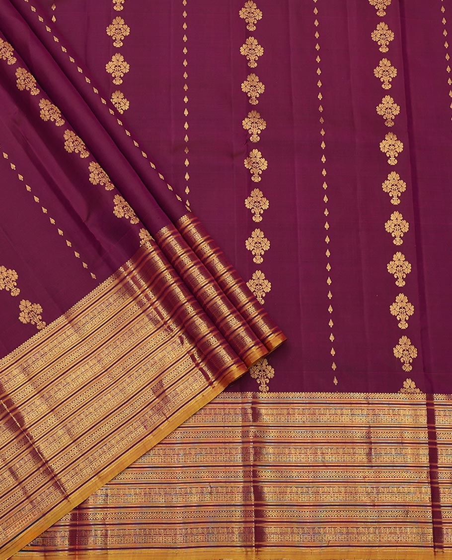 Purple Pure-Silk Half-Saree