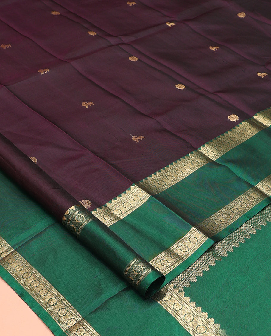 Wine Kanchipuram Chettinad Saree