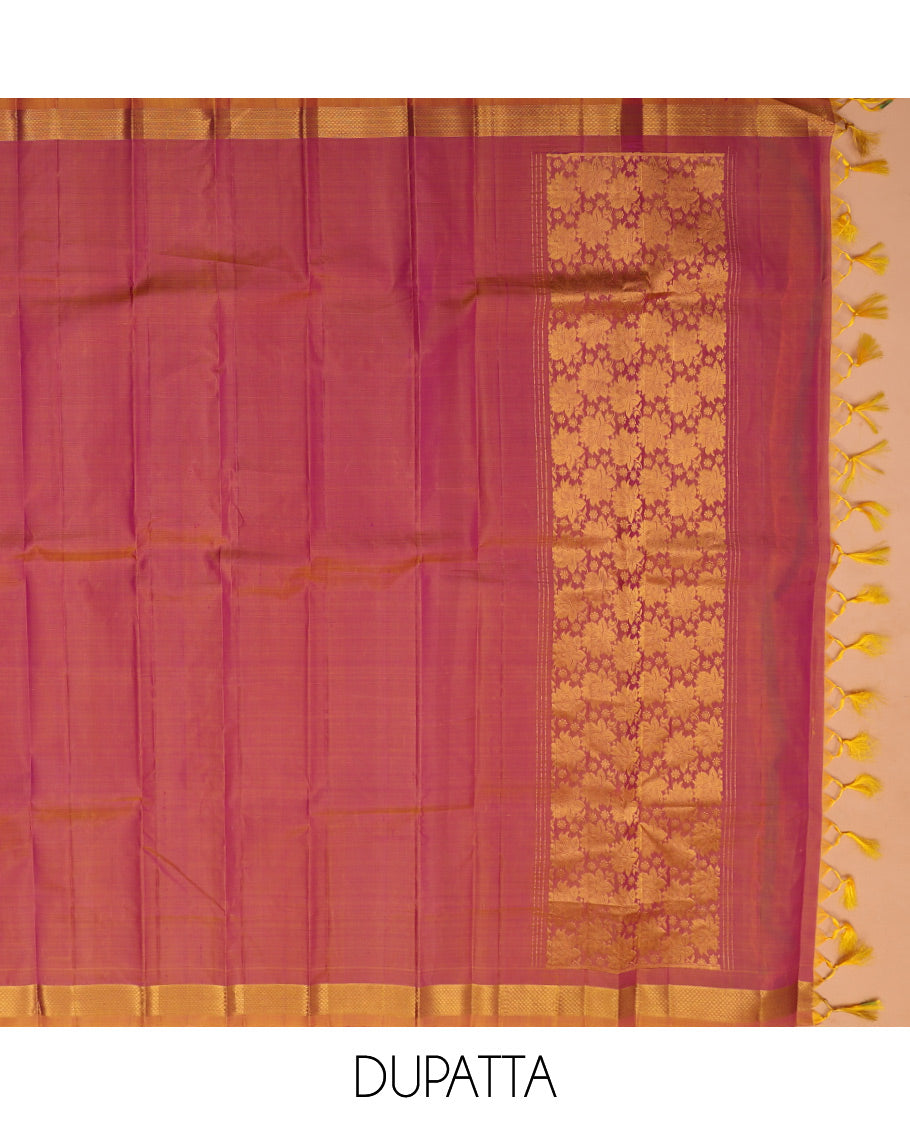 Purple Pure-Silk Half-Saree