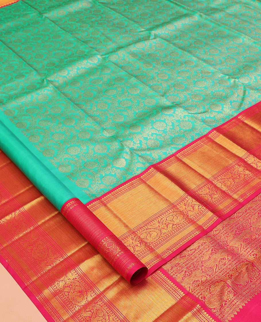 Turquoise Kanchi Silk