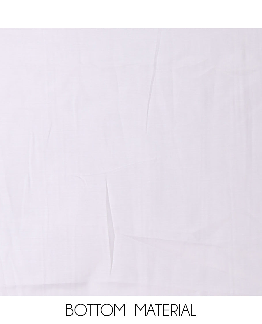 Cream-Pink Mul Chanderi Material Chudidar, Floral Embroidery Top, Matching Bottom, Floral Embroidery Dupatta