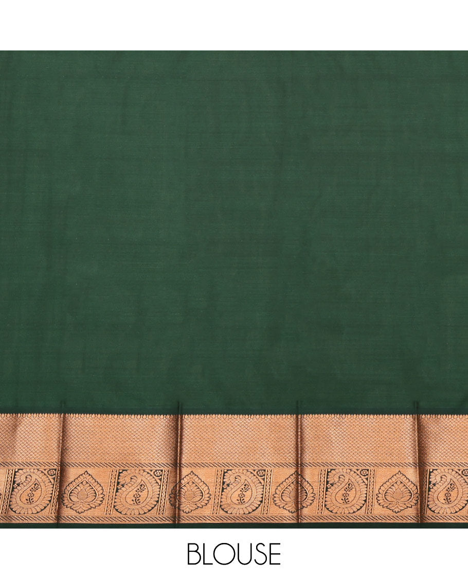 Peacock Blue Budget Silk Saree, Mesmerized with Jacquard, Complemented by Contrast Traditional Zari Border, Grand Pallu, and a Contrast Blouse