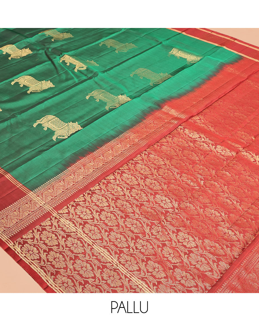 Green Mayuri Lite Silk Mix Saree