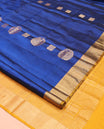 Blue Mayuri Lite Silk Mix Saree, Finely Crafted with Zari Buttas, a Contrast Border, Intricate Pallu, and a Contrast Blouse