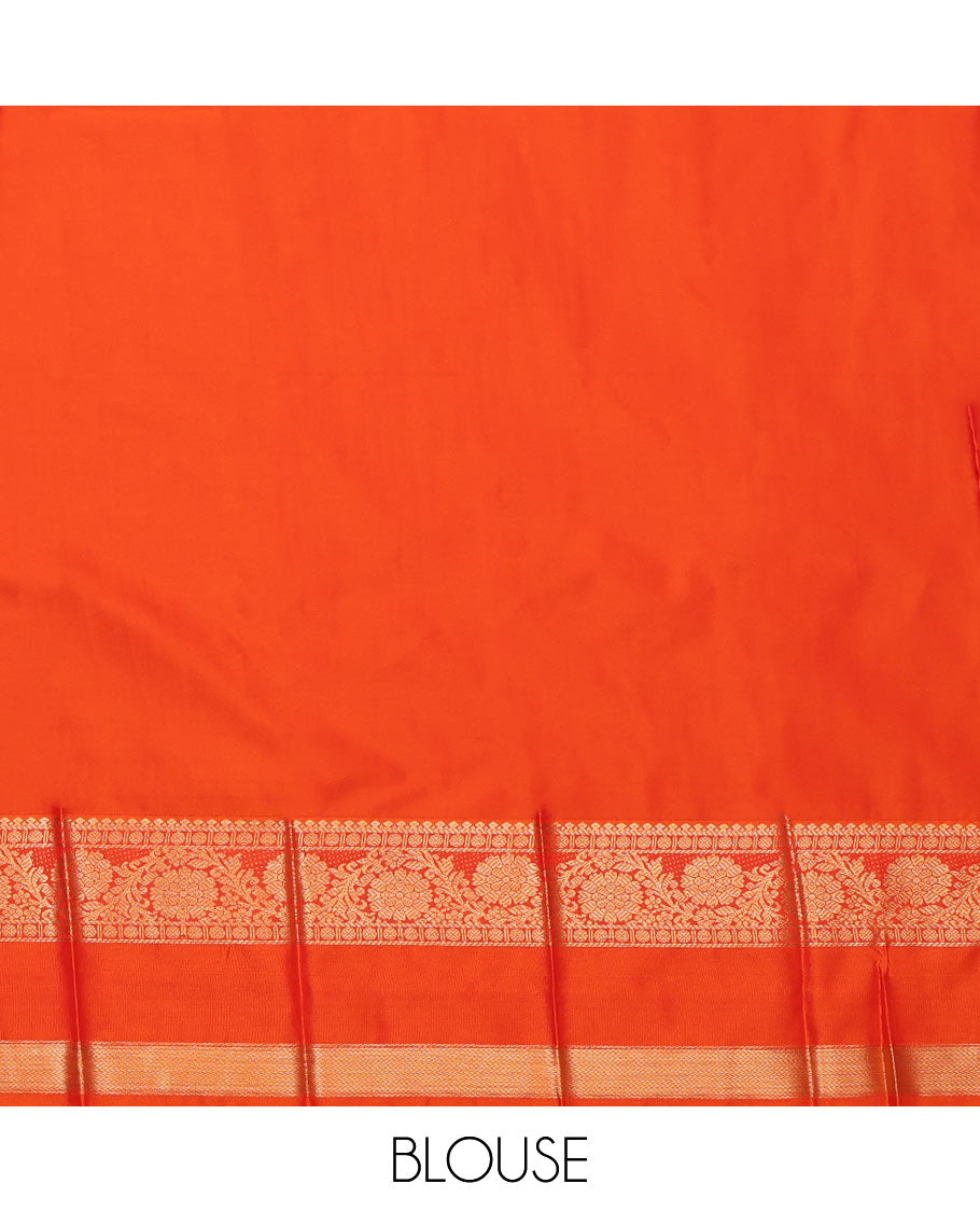 Blue Budget Silk Saree, Dazzled with Zari Buttas and Zari Stripes All Over Its Body, Complemented by a Contrast Traditional Zari Design Rettai Pettu Border, Intricate Pallu, and Paired with a Contrast Blouse