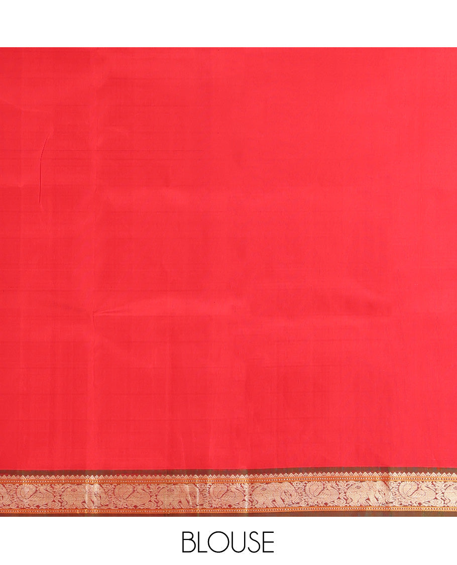 Pale Brown Kanchipuram Chettinad Saree