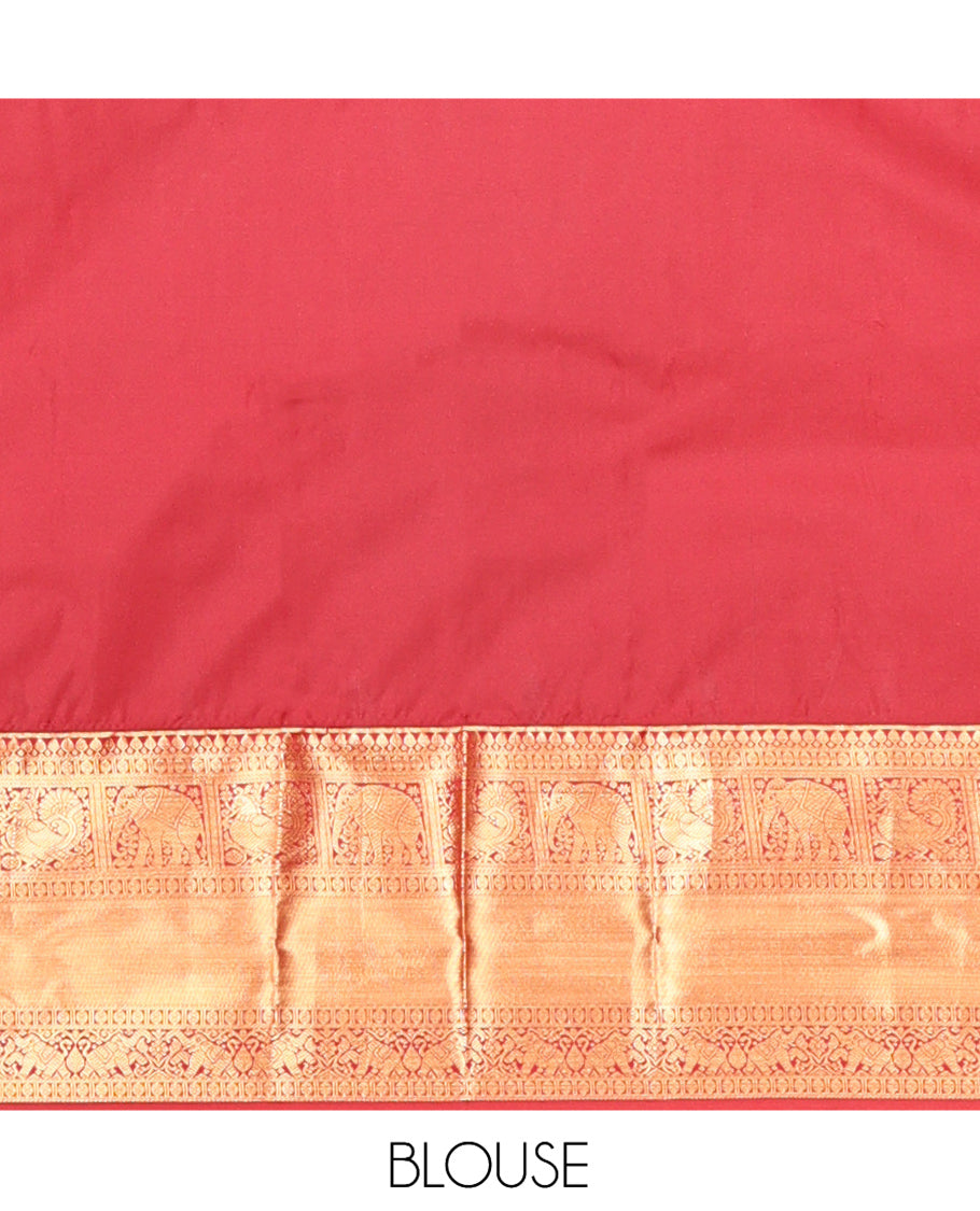 Pale Brown Zari Buttas Gift Saree