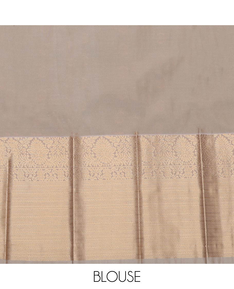 Green Budget Silk Saree, Mesmerized with Zari Buttas All Over Its Body, Complemented by Contrast Traditional Zari Designs Woven Border, Grand Pallu and Paired with a Contrast Blouse