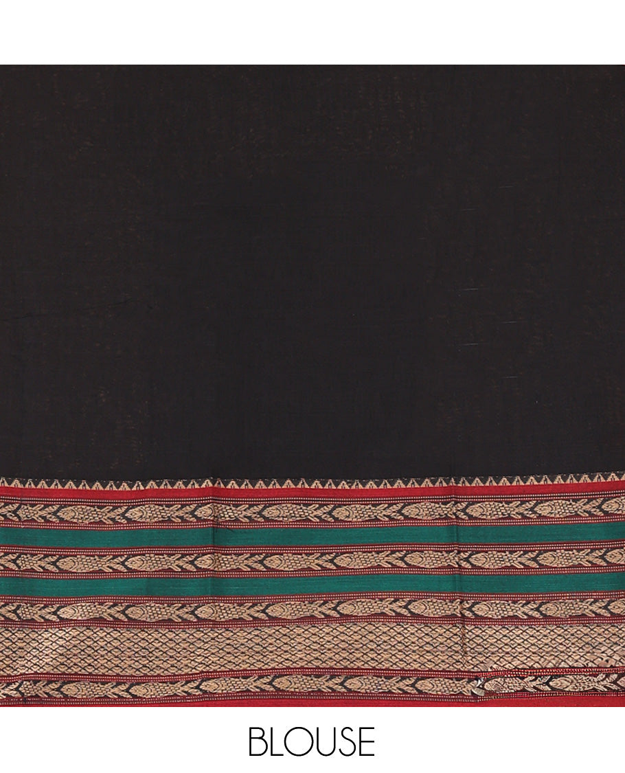 Black Mercerised Cotton Half-Saree