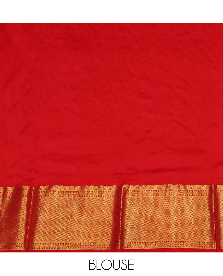 Blue Pure-Silk Half-Saree