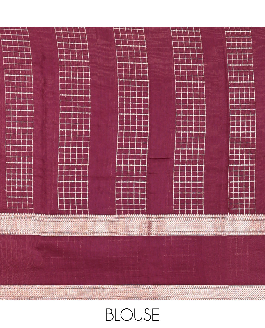 Rosewood Pink Assam Silk Saree