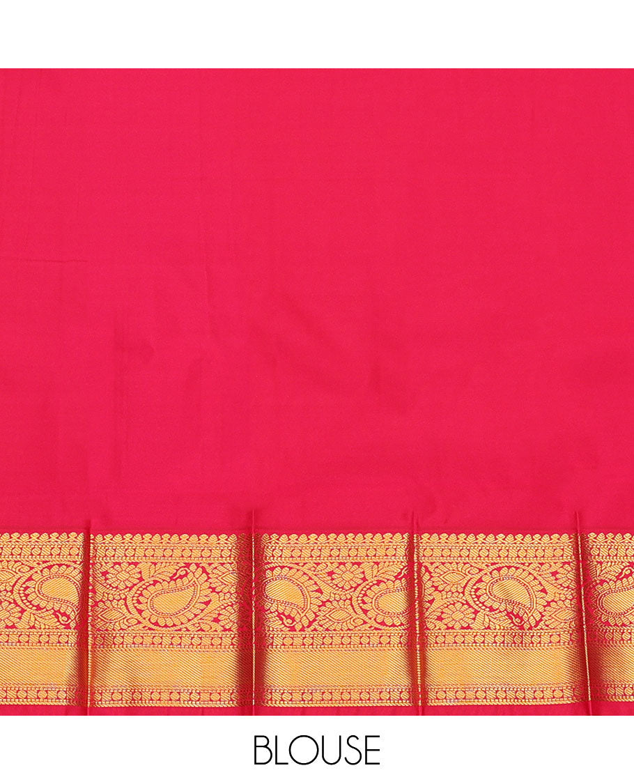 Purple Budget Silk Saree, Spotlighted with Zari Buttas, Complemented by a Contrast Traditional Zari Border, Intricately Designed Pallu, and a Contrast Blouse