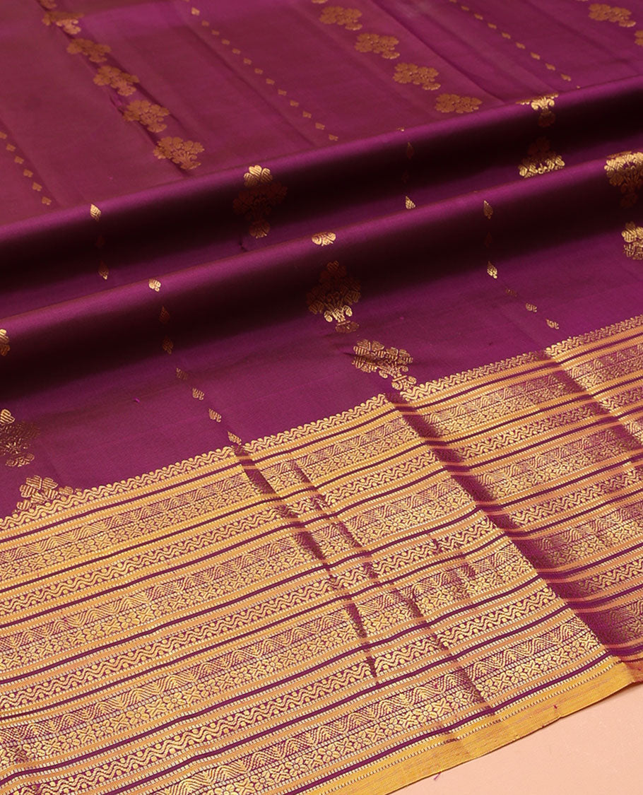 Purple Pure-Silk Half-Saree
