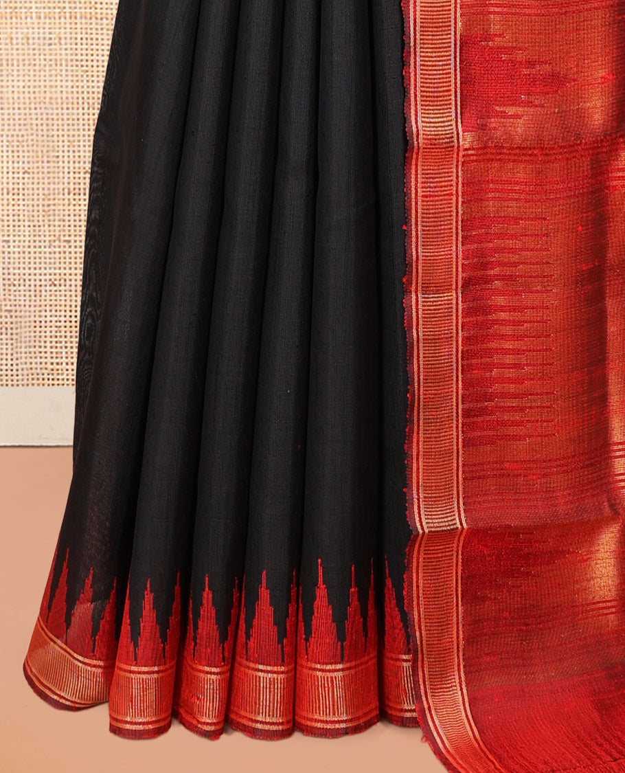 Black Dupion Saree