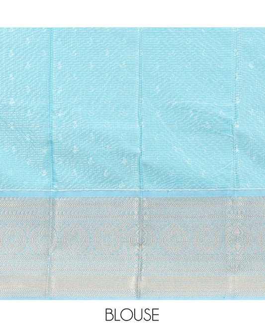Pink-Peach Art Silk Half-Saree Pavadai Material, Woven with Zari-Buttas Skirt, a Contrast Traditional Border, Contrast Blouse, and Intricate Dhavani
