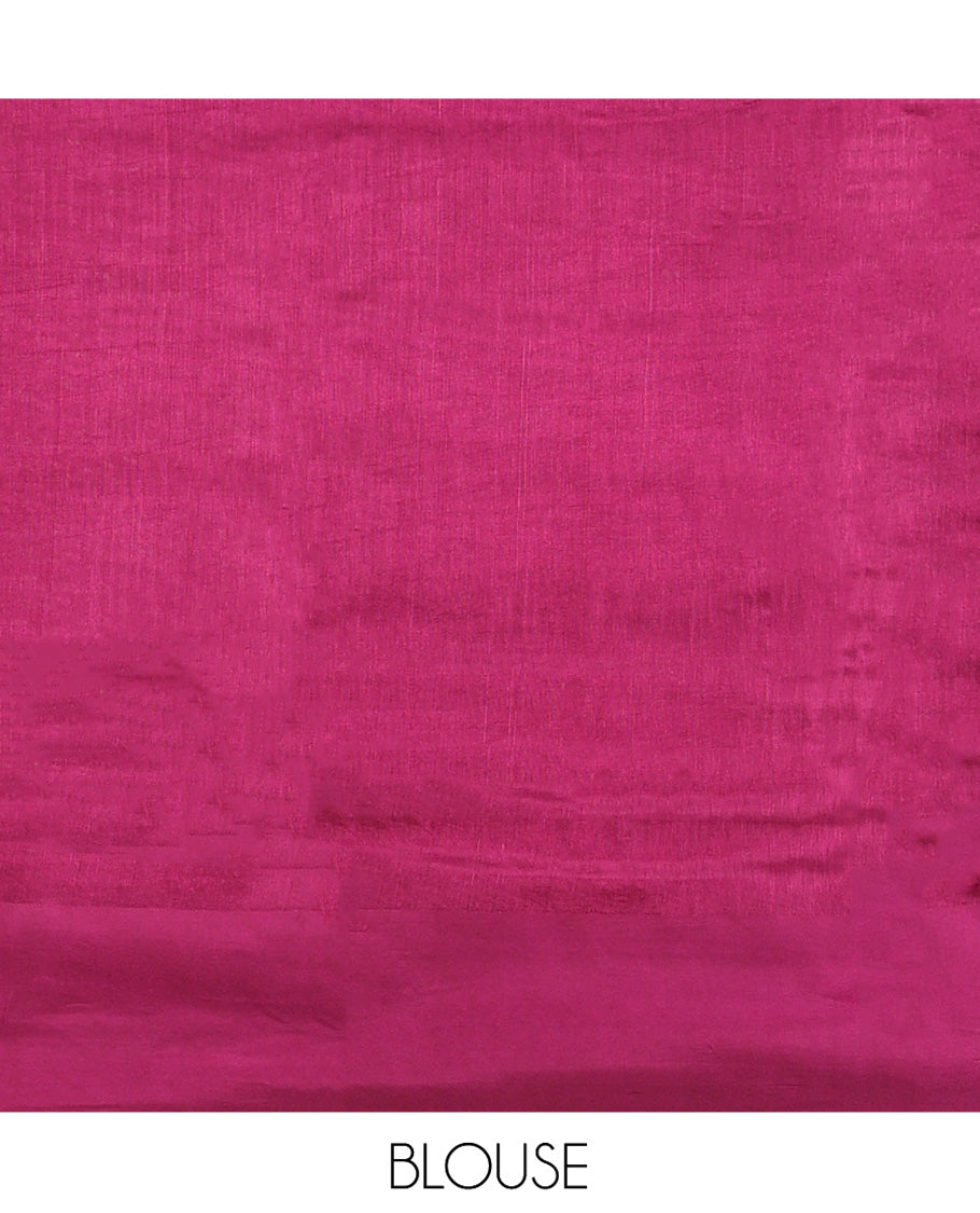 Purple Matka Silk Saree, Embellished with Buttas All Over Its Body, Complemented by Temple Traditional Design Border, Pallu of Meenakari Floral Designs, and Paired with Matching Blouse
