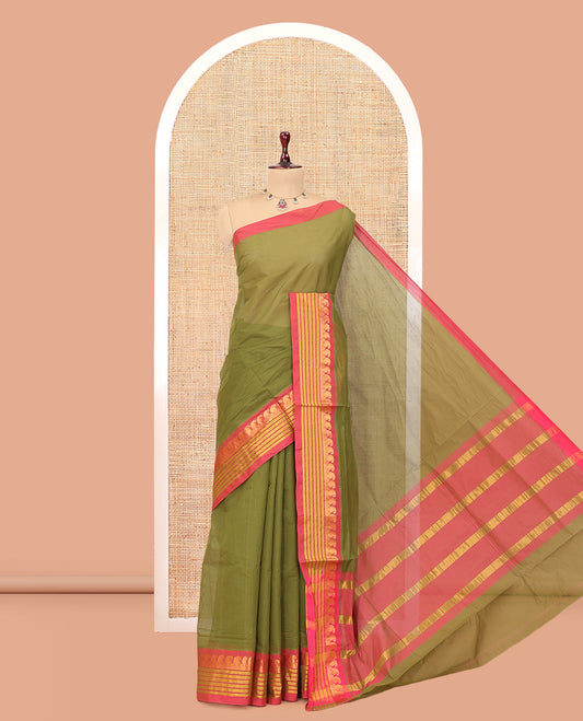 Green Plain Venkatagiri Cotton Saree