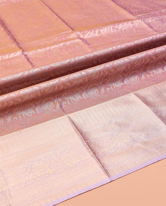 Brown Art Silk Half-Saree, Highlighted by Jacquard Design, Contrast Traditional Zari Border, and Paired with a Matching Blouse