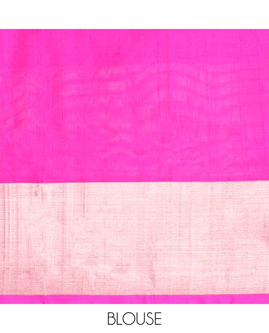 Purple tringle motifs vengatagiri pure silk saree , contrast bavanji border & pallu of argyle pattern
