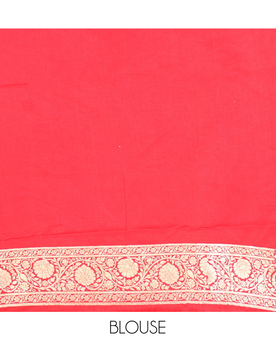 Orange Banaras Nylon Saree