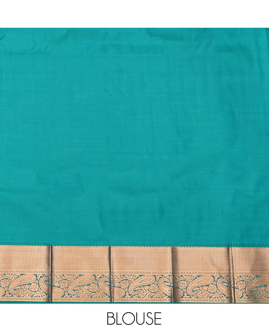 Pink Budget Silk Saree, Enthralled with Jacquard Design, Complemented by a Contrast Paisley Zari Border, Grand Pallu, and a Contrast Blouse