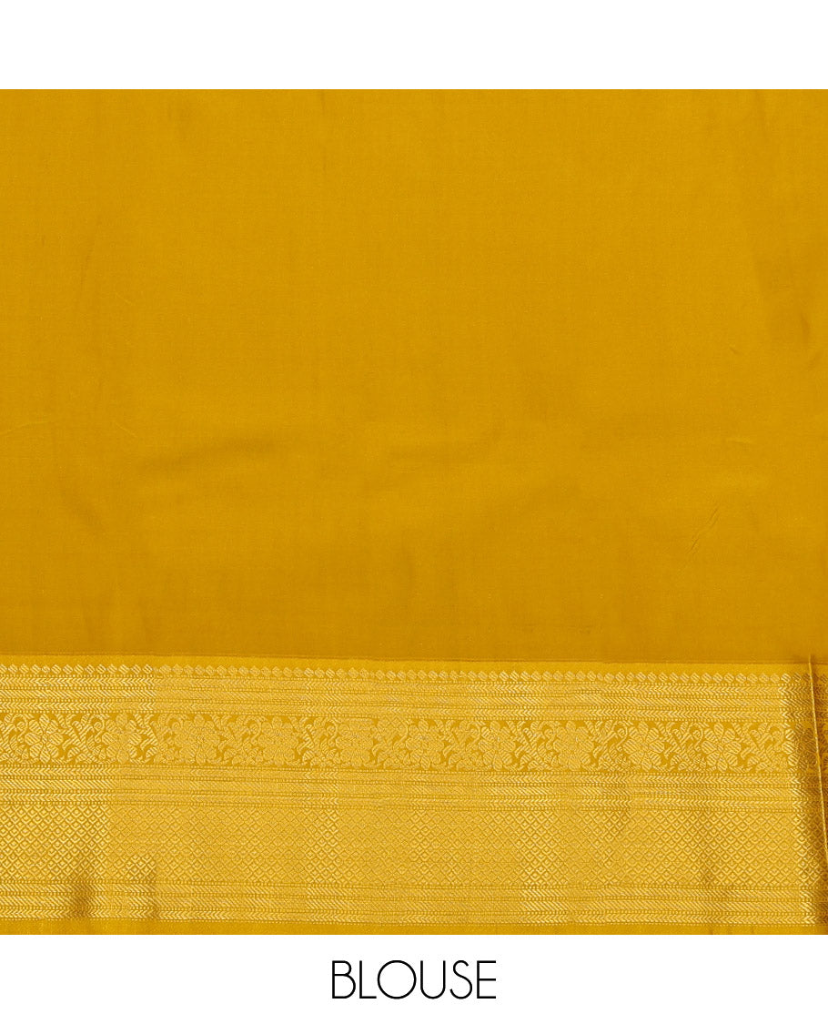 Red Budget Silk Saree, Woven with Zari Butta Enclosed Checks, Complemented by Contrast Traditional Zari Border, Grand Pallu and a Contrast Blouse