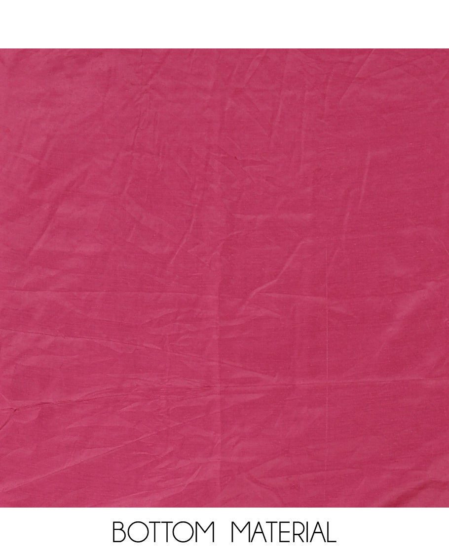 Magenta Vichitra Silk Material Chudiddar, Embroidered Top, Plain Bottom, Scallop Embroidered Dupatta