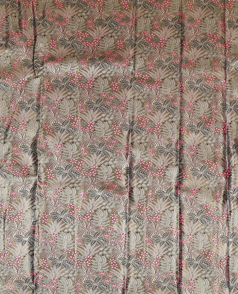 Brown Art Silk Pavadai Material Set
