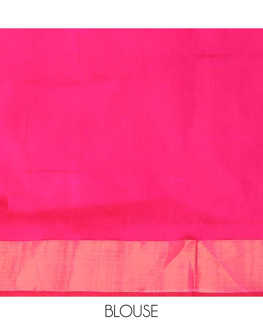 Multi-color medium checked design poly cotton saree, self-border, and contrast striped pallu