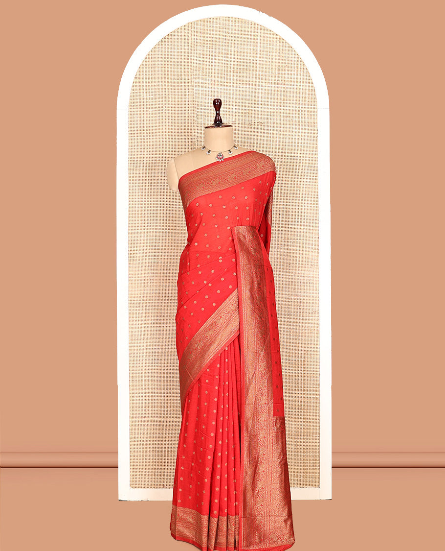 Red Fancy Crepe Saree
