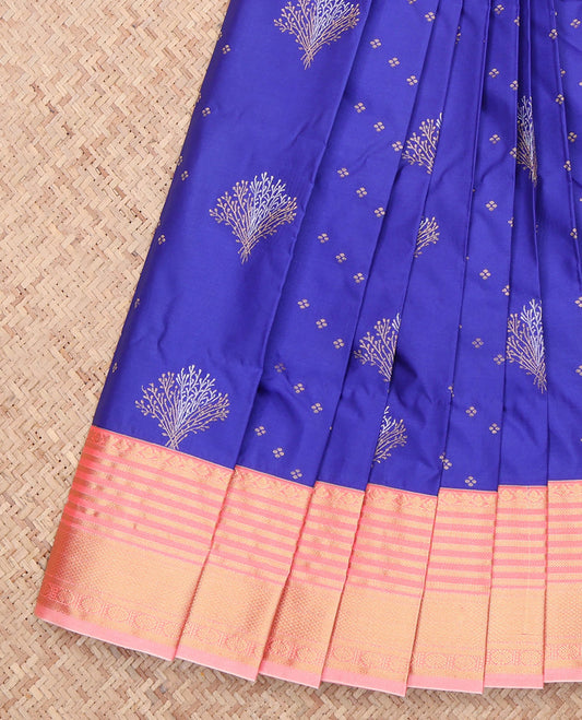 Royal Blue Zari Butta Budget Silk Saree