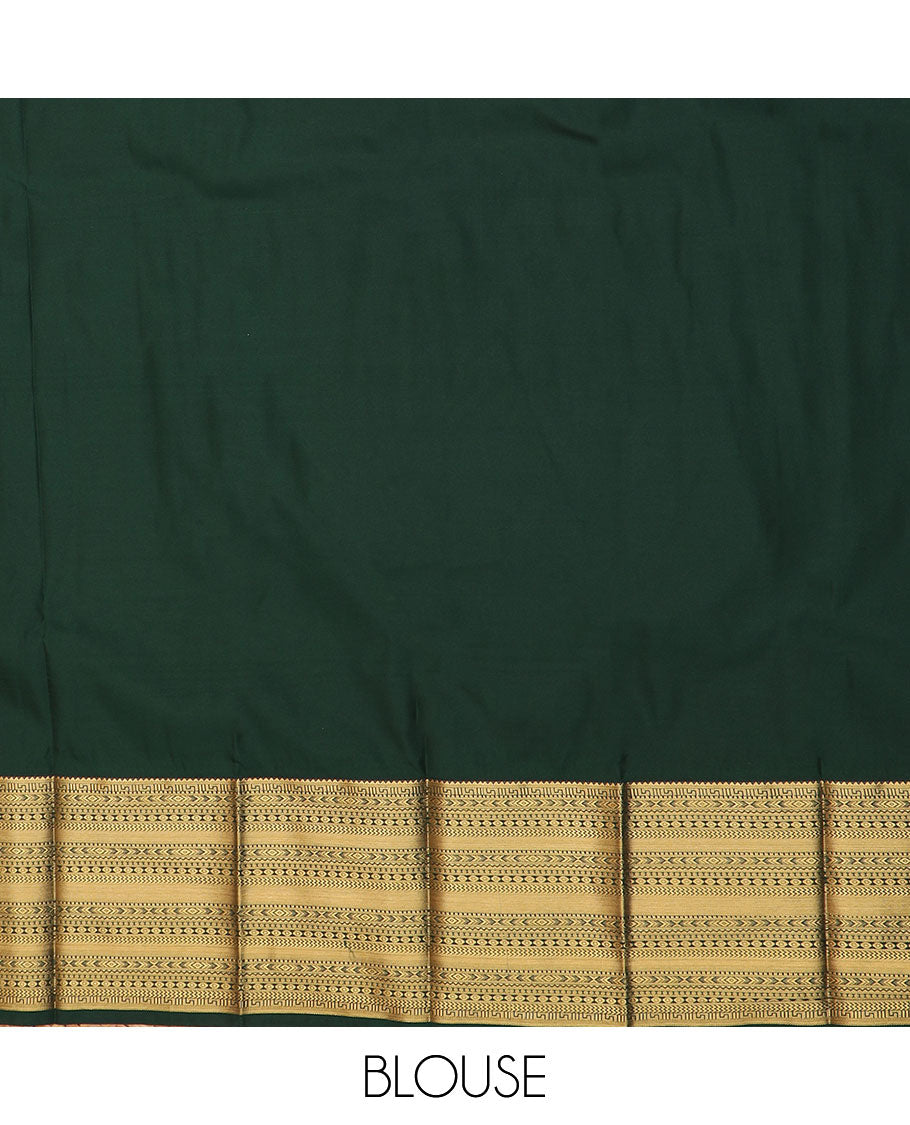 Light maroon jacquard gift saree, contrast traditional zari design border, and pallu of jaal designs