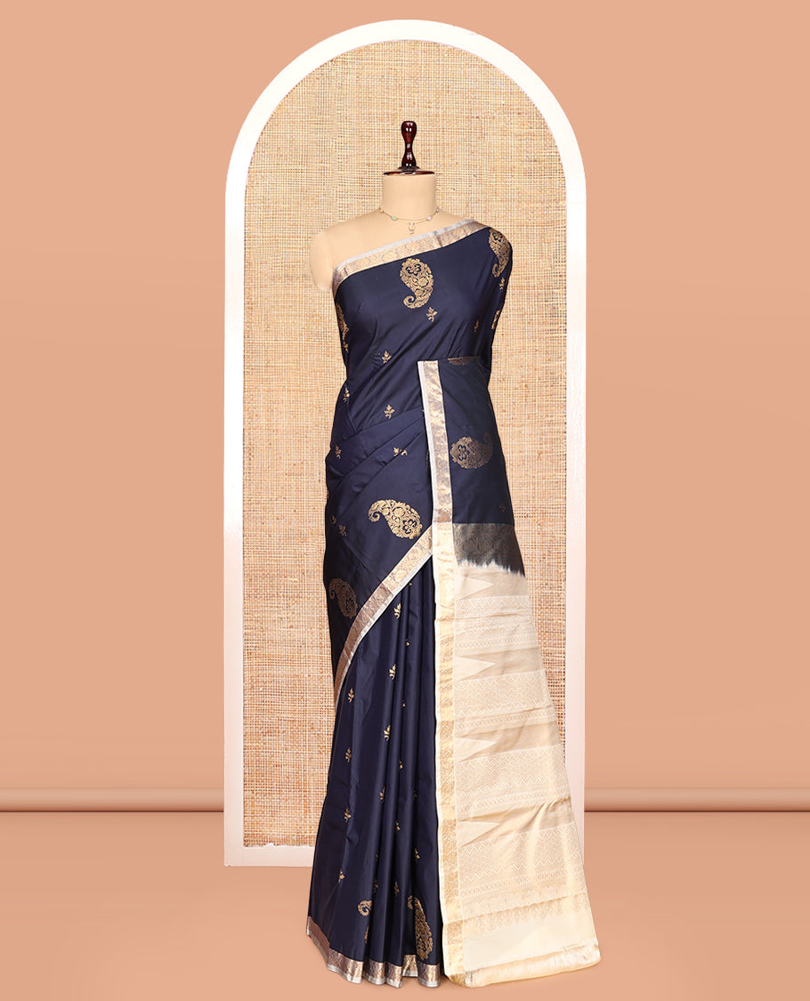 Blue Zari Buttas Gift Saree