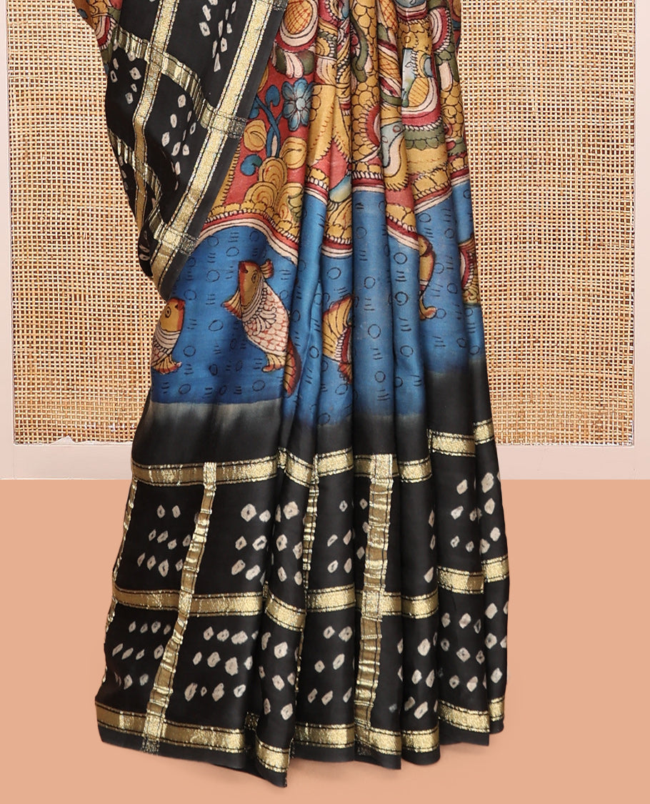 Brown-Base Dola Silk